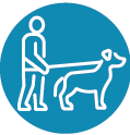Man walking a dog